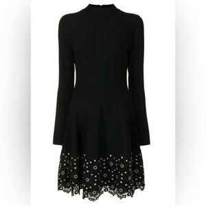 Lela Rose Black/white Flare Hem Dress